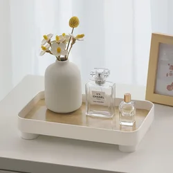 Wooden Desktop Storage Tray Perfume Aromatherapy Dressing Table Cosmetics Storage Box Multi-Function Porch Clutter Key Storage