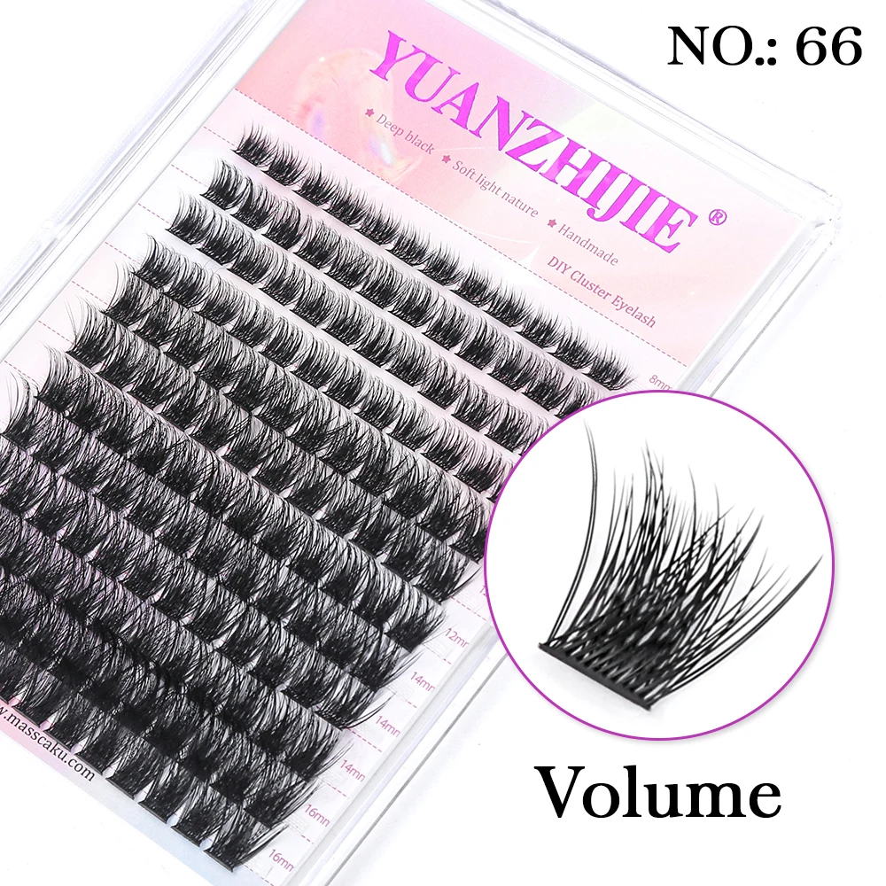 12 lijnen Super Pluizige YUANZHIJIE DIY Wimpers Cluster Individuele wimper Trossen Premium Materiaal Multi Puntige Natuurlijke Wimper