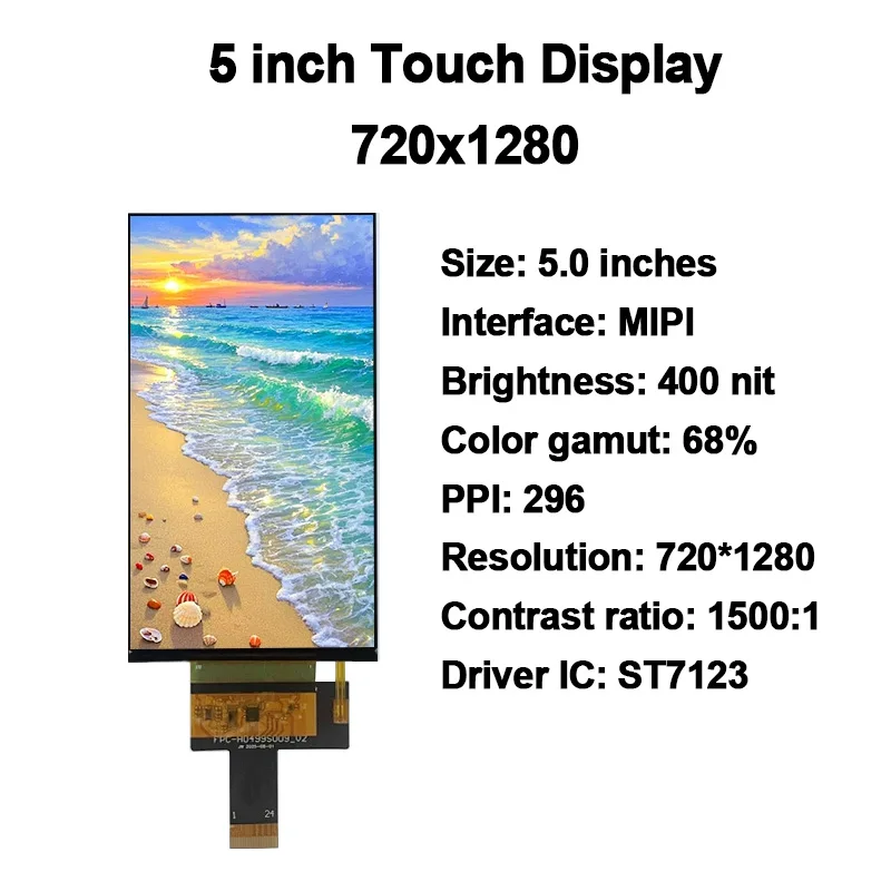 5.0 inch 720x1280 MIPI Touch LCD Display incell