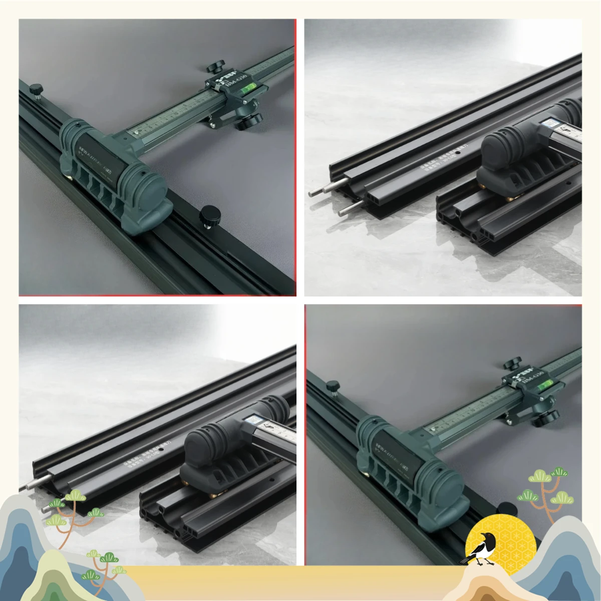 Track Push Knife T-type Manual High-precision Floor Tile Rock Slab Tile Cutting Machine Double Knife Wheel Cutter 30-LG