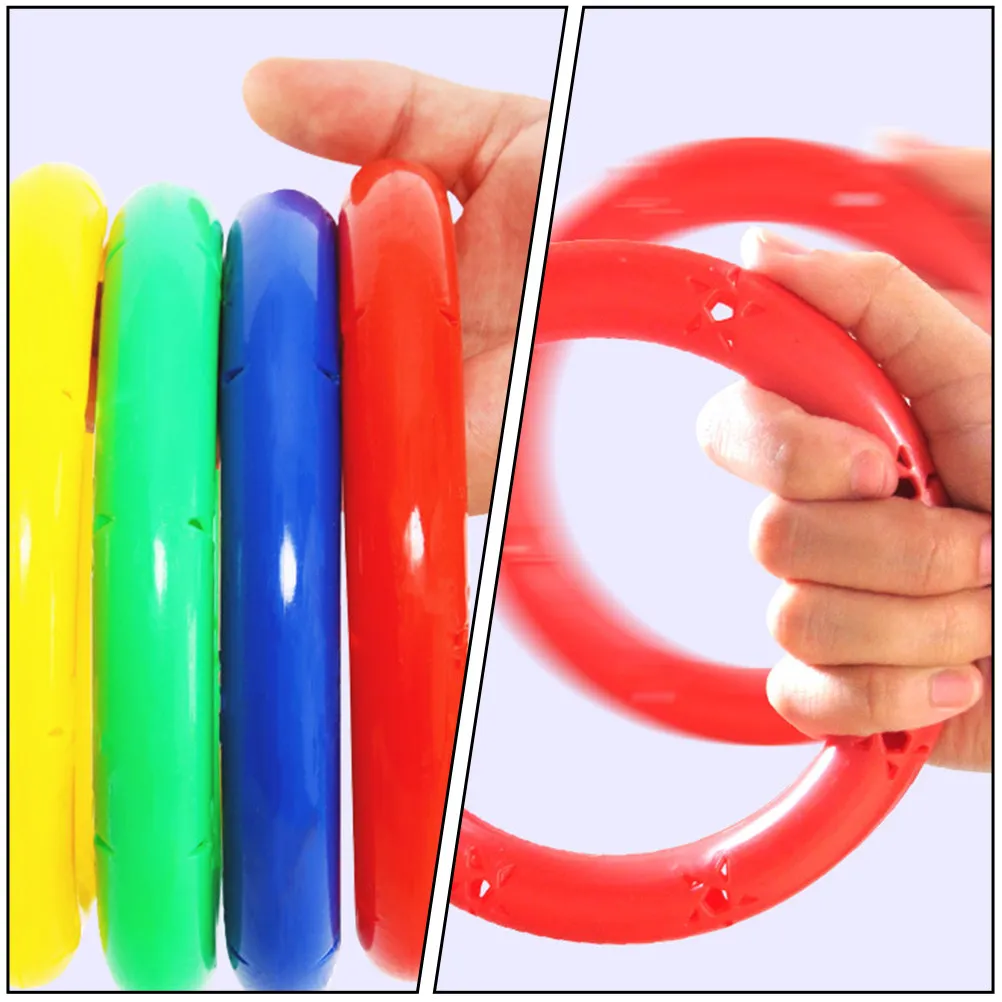 

4Pcs Hand Rattle Ring for Kids ABS Material Lightweight Portable Exercise Supplies Gymnastics Dance Cheerleaders