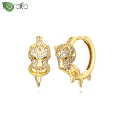 925 Sterling Silver Needle Luxury 18K Gold Hoop Earrings for Women Trendy Leopard Animal Earrings 2024 New Jewelry Wholesale