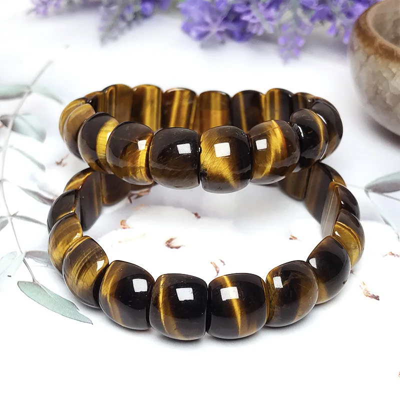 

NaturalStone Yellow Tiger's Eye Manual-Shaped Bracelet Bracelets for Men and Women Factory Direct Sales