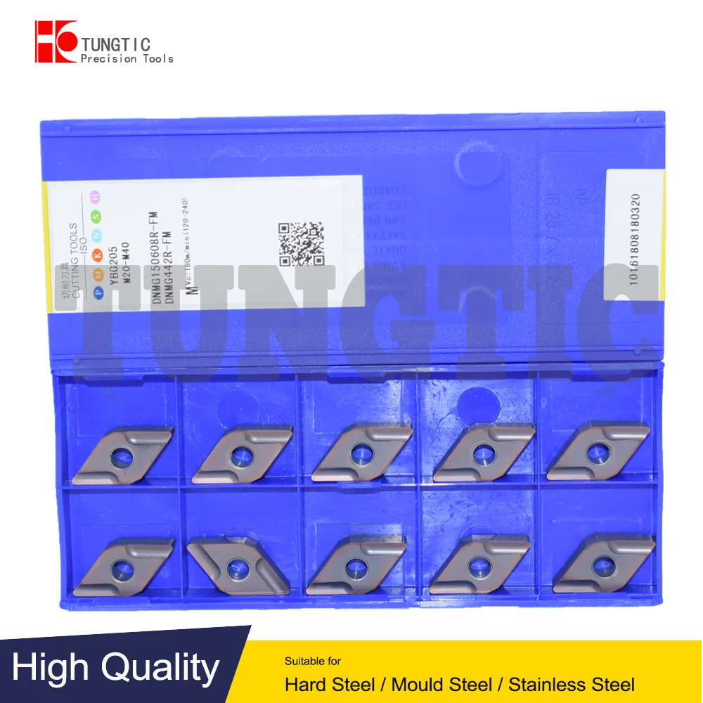 

DNMG150608R-FM YBG205 DNMG442R-FM DNMG 150608 R-FM Carbide Turning Cutter Lathe Inserts Machining Metal