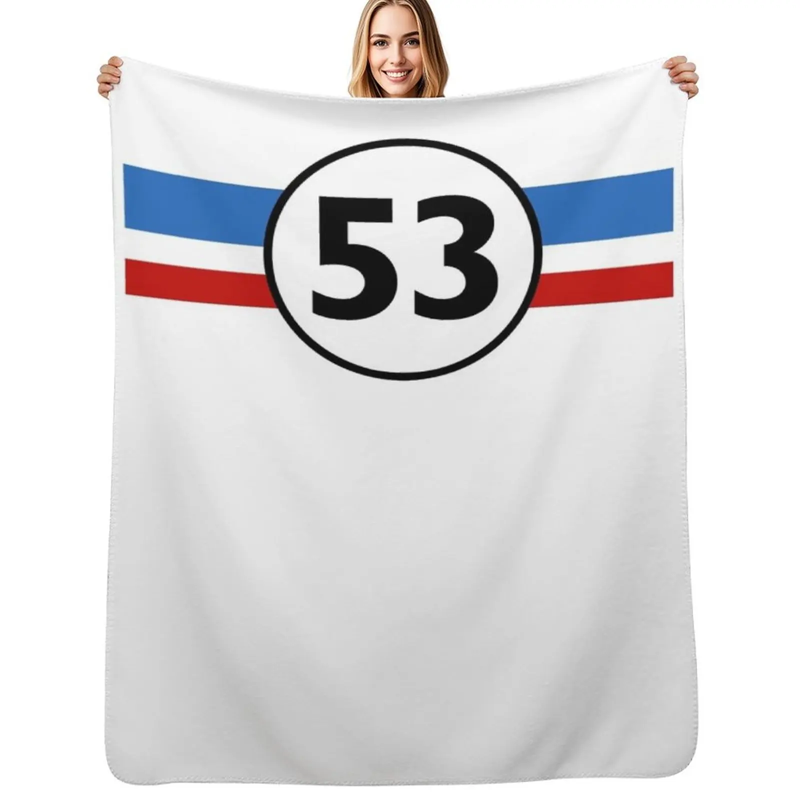 

Herbie 53 Racing Car 1963s Circle Logo Throw Blanket Decorative Beds Plush Large Thin Blankets