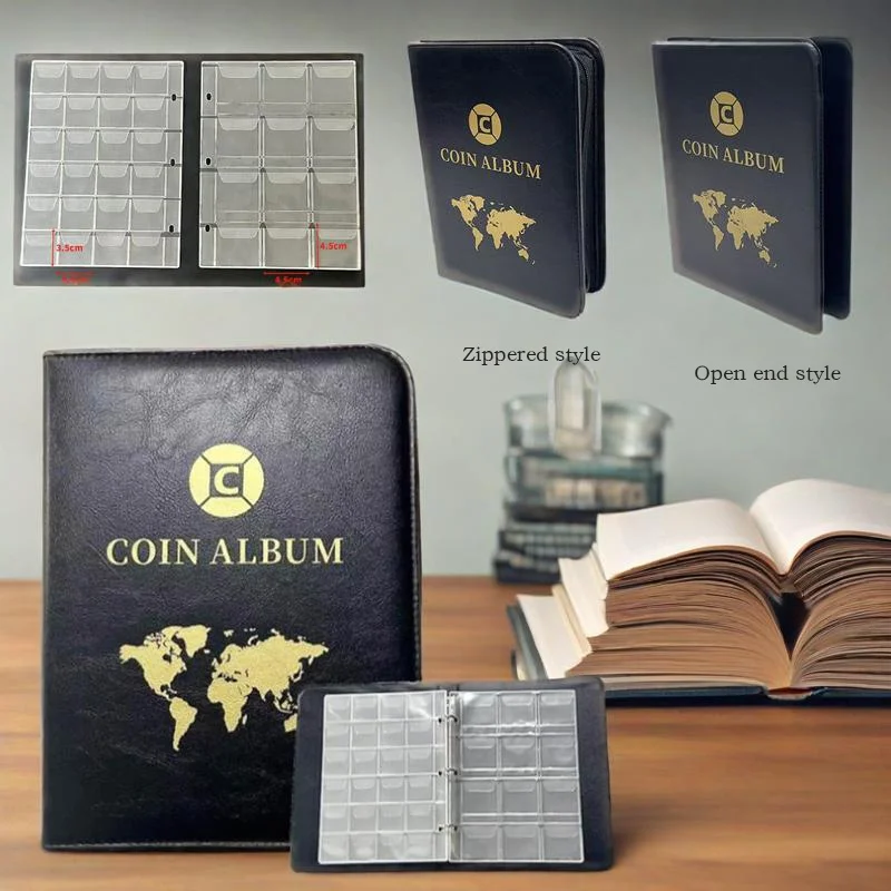 

Карманная книга для сбора монет 180/360, водонепроницаемая, влагостойкая, пыленепроницаемая, высокая прозрачность для дисплея для хранения монет