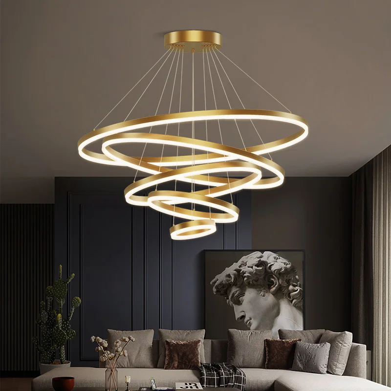 

Light luxury all copper living room lamp chandelier modern simple atmosphere master bedroom dining room lamp 2024 new creative l