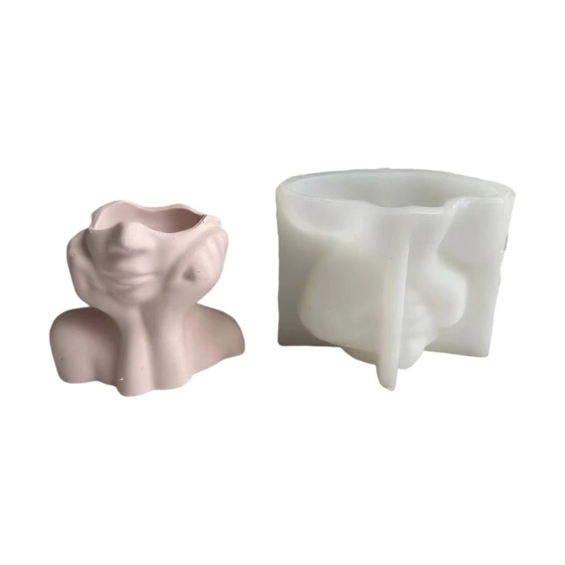 

Cheek Support Face Silicone Mold Succulent Flowerpot Clay Cement Plaster Molds Dropship