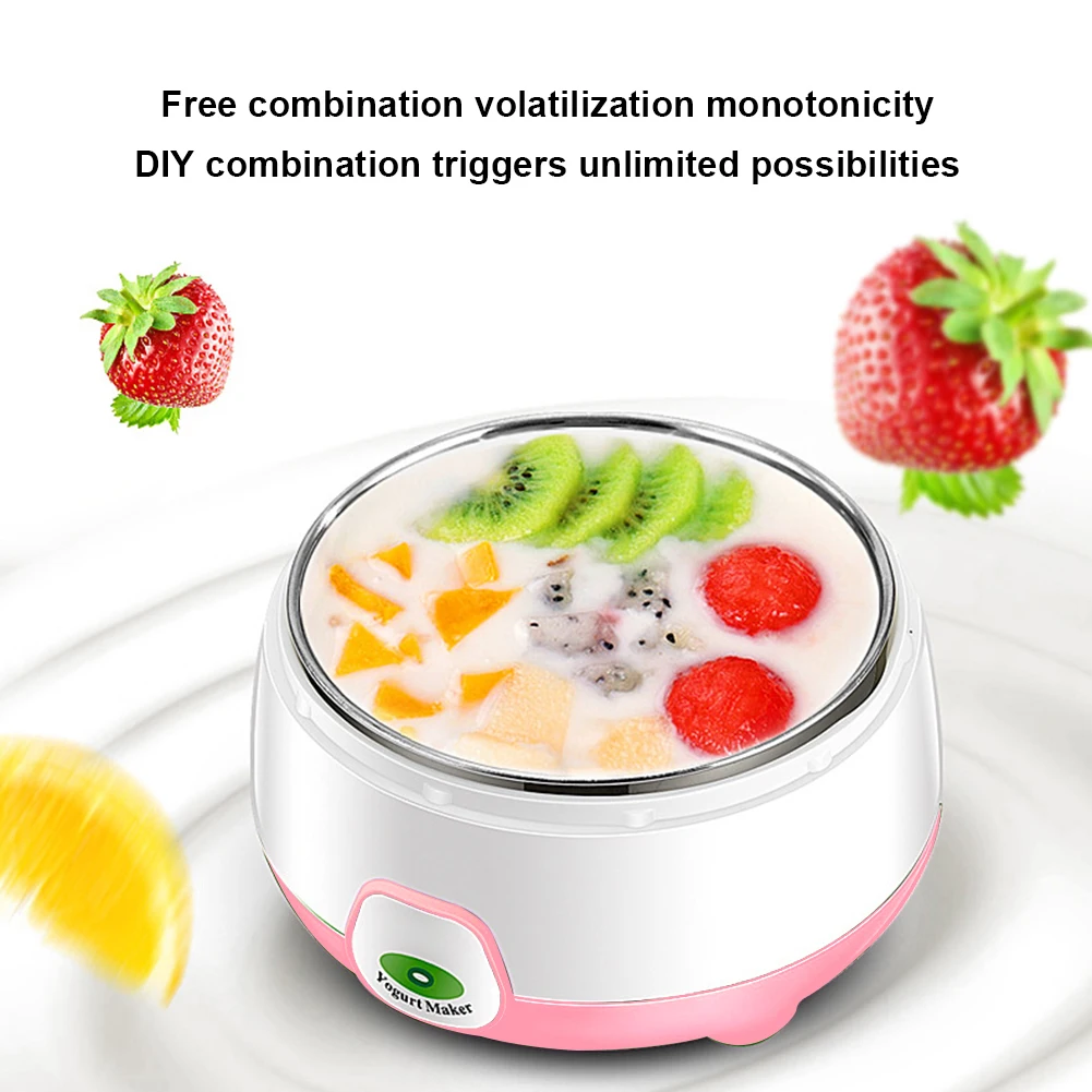 1L Yogurt Maker with Stainless Steel Container Electric Yogurt Maker with Constant Temperature Control for Homemade Yogurt Natto