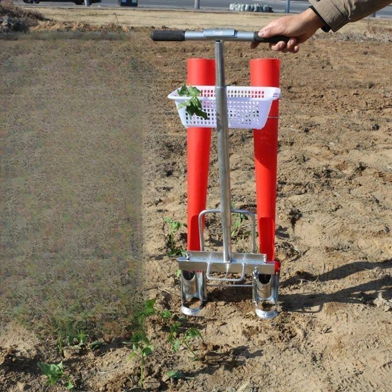 Automatic Mulch Film Hole Punch Transplanter, Agricultural Planting Machine for Pepper & Tomato Seedling Transplanting