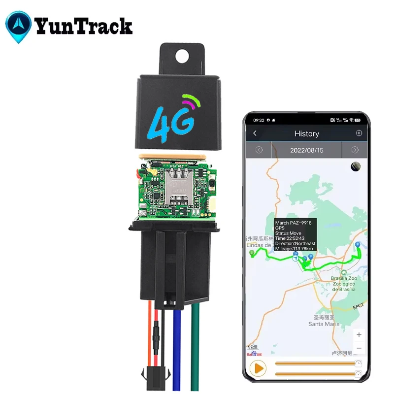 CJ730 4G Mini Relay No GPS Tracker Beidou GLONASS Tracking Car Motorcycle Cut Oil Locator ACC Towed Away Call Alarm System APP