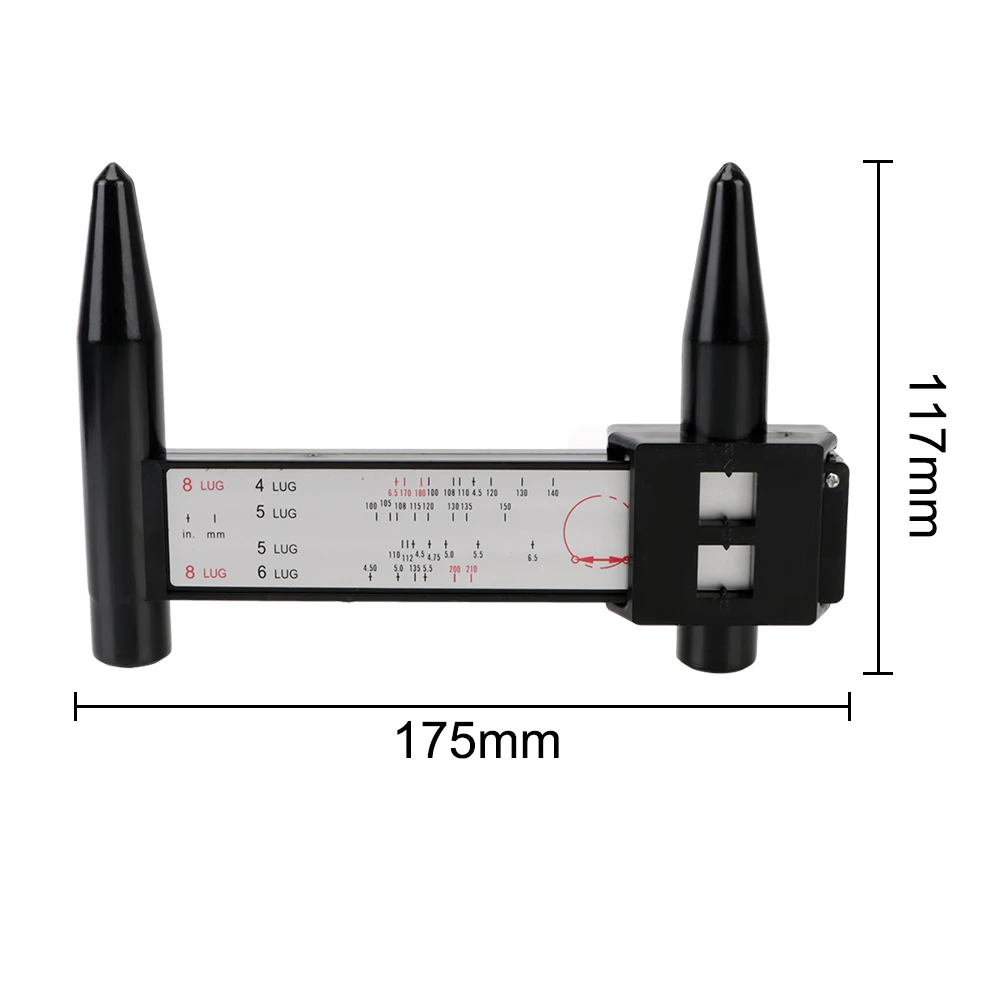 8LUG wheels Wheel Rim Bolt Pattern Hole distance measuring tool Black PCD caliper Modified hole distance ruler