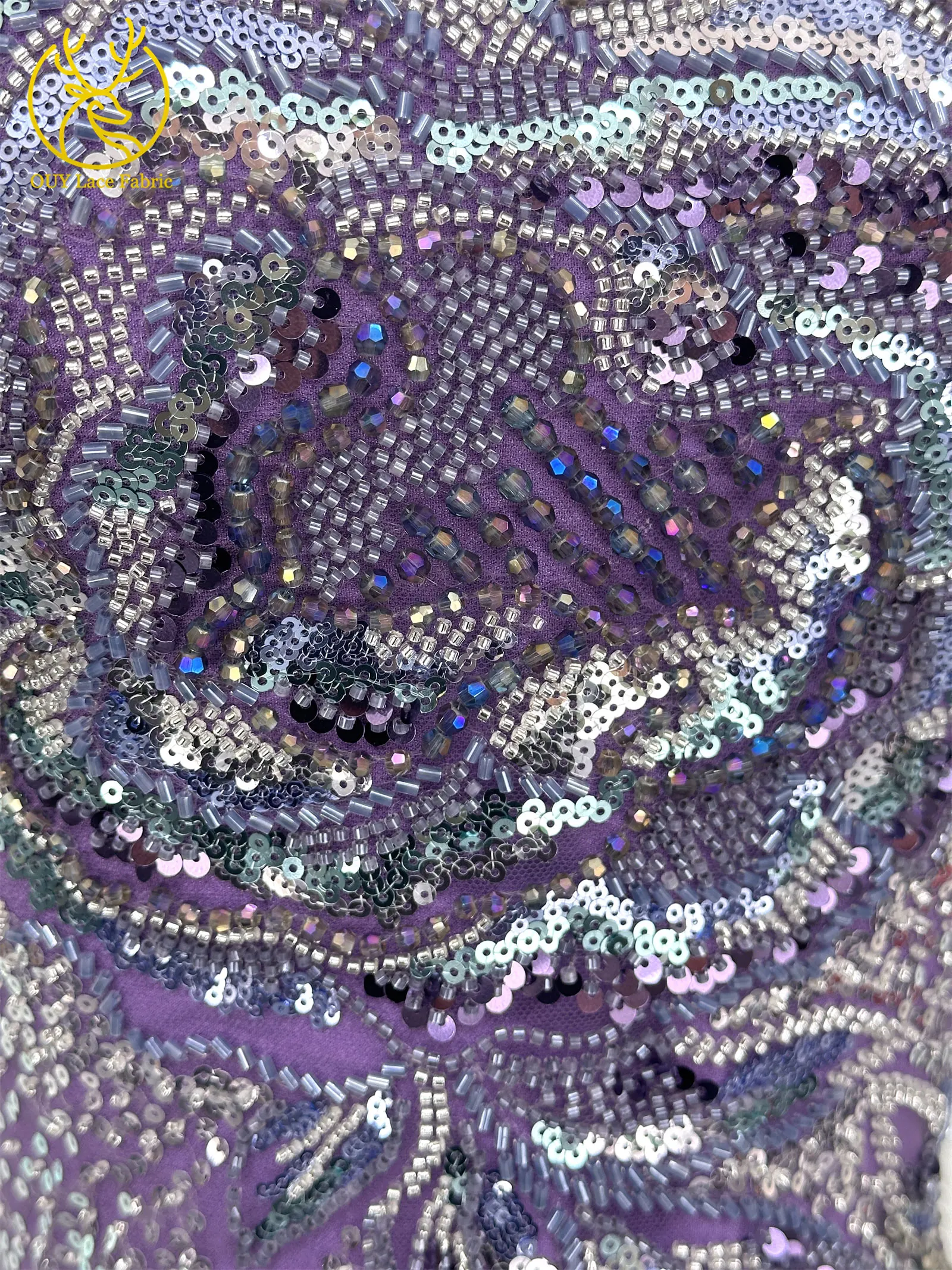 Afrikanischer Bräutigam Schwer Perlenverzierter Spitzenstoff 2026 Hochwertige Französische Nigerianische Pailletten-Spitze Brautkleid-Material – Detail 9
