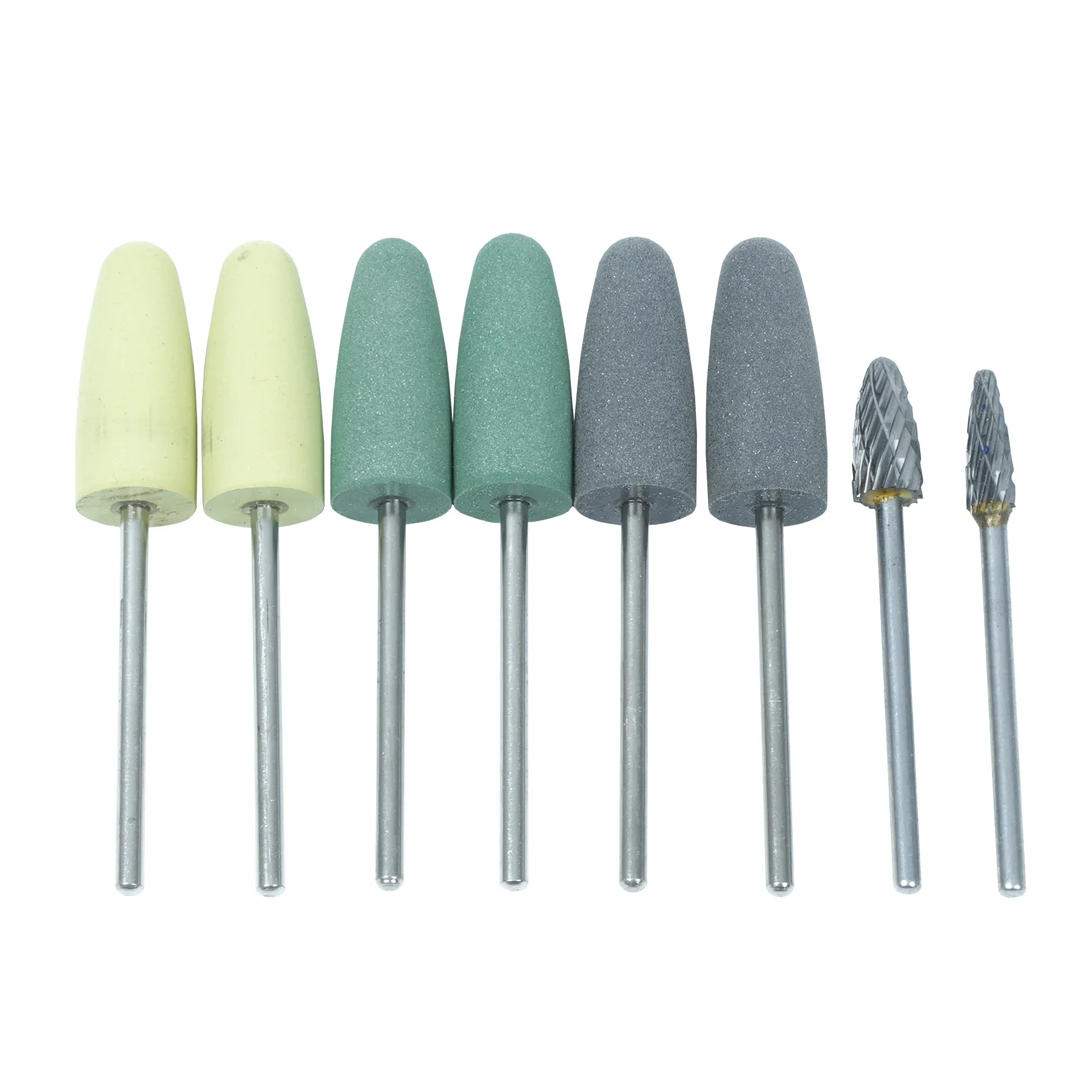8Pcs Dental Resin Base Acrylic Polishing Kit Drill Polisher Rotary Tools 6pcs Silison Rubber Polish+2pcs Tungsten Carbide Polish