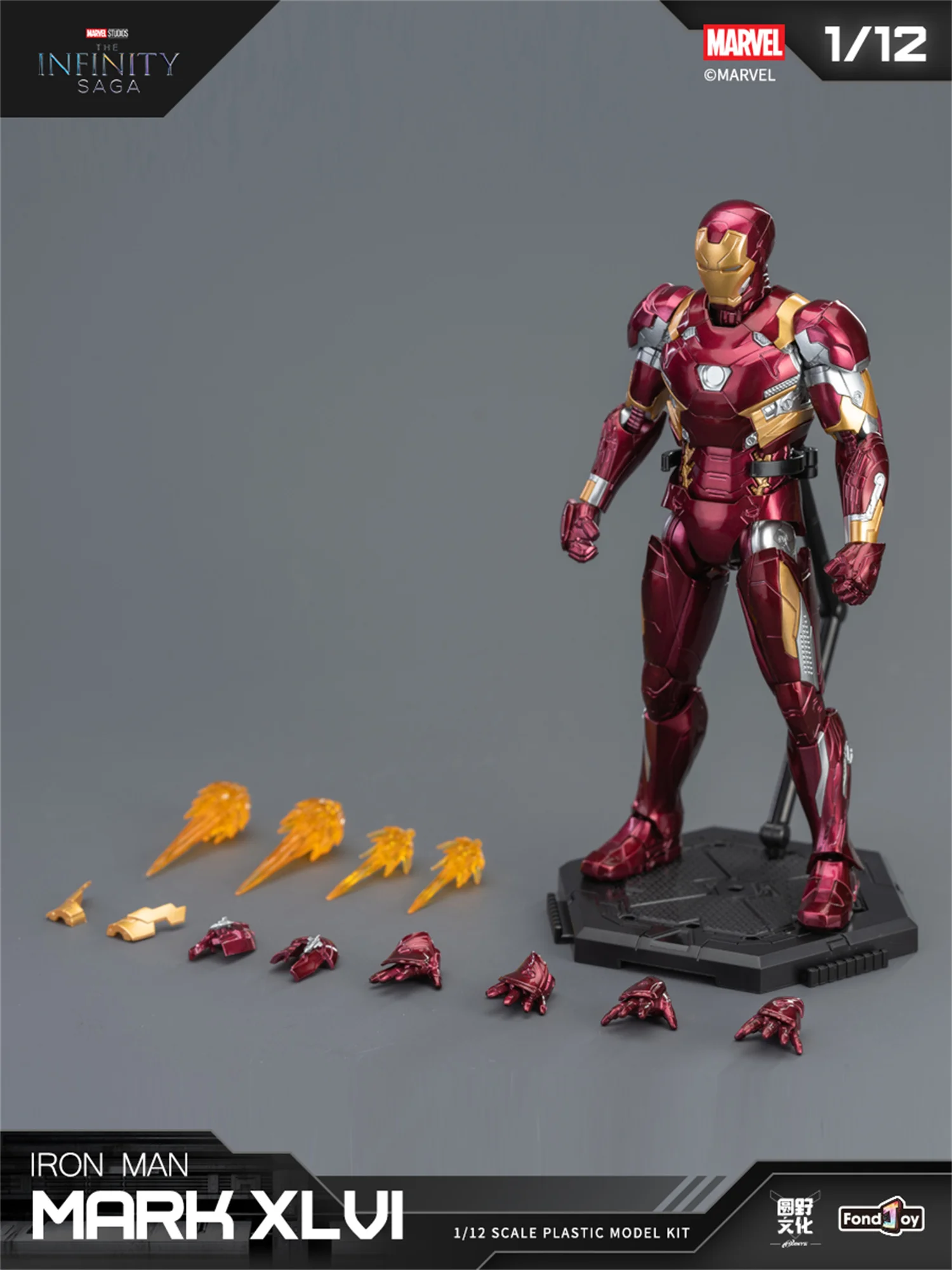 1/12 Original LED FondJoy Iron Man MK45 MK46 MK50 MK4 MK6 MK7 DIY Spielzeug Action Figure Tony Stark Sammlung Anime Modell Kinder Geschenke – Detail 25