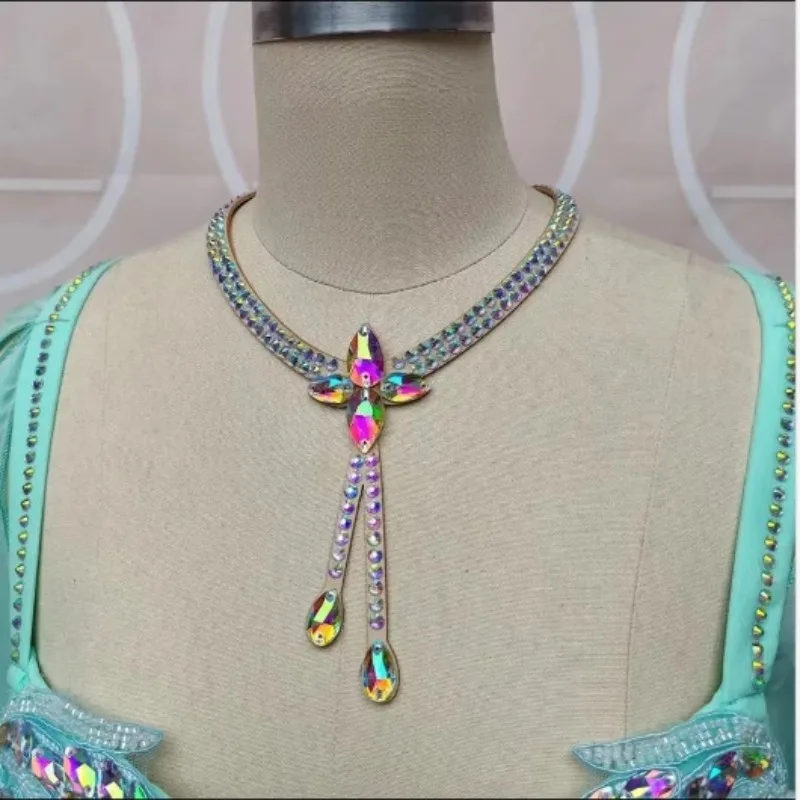 Nuevo vestido de danza del vientre personalizado, collar, pendientes, accesorios, accesorios de danza Oriental