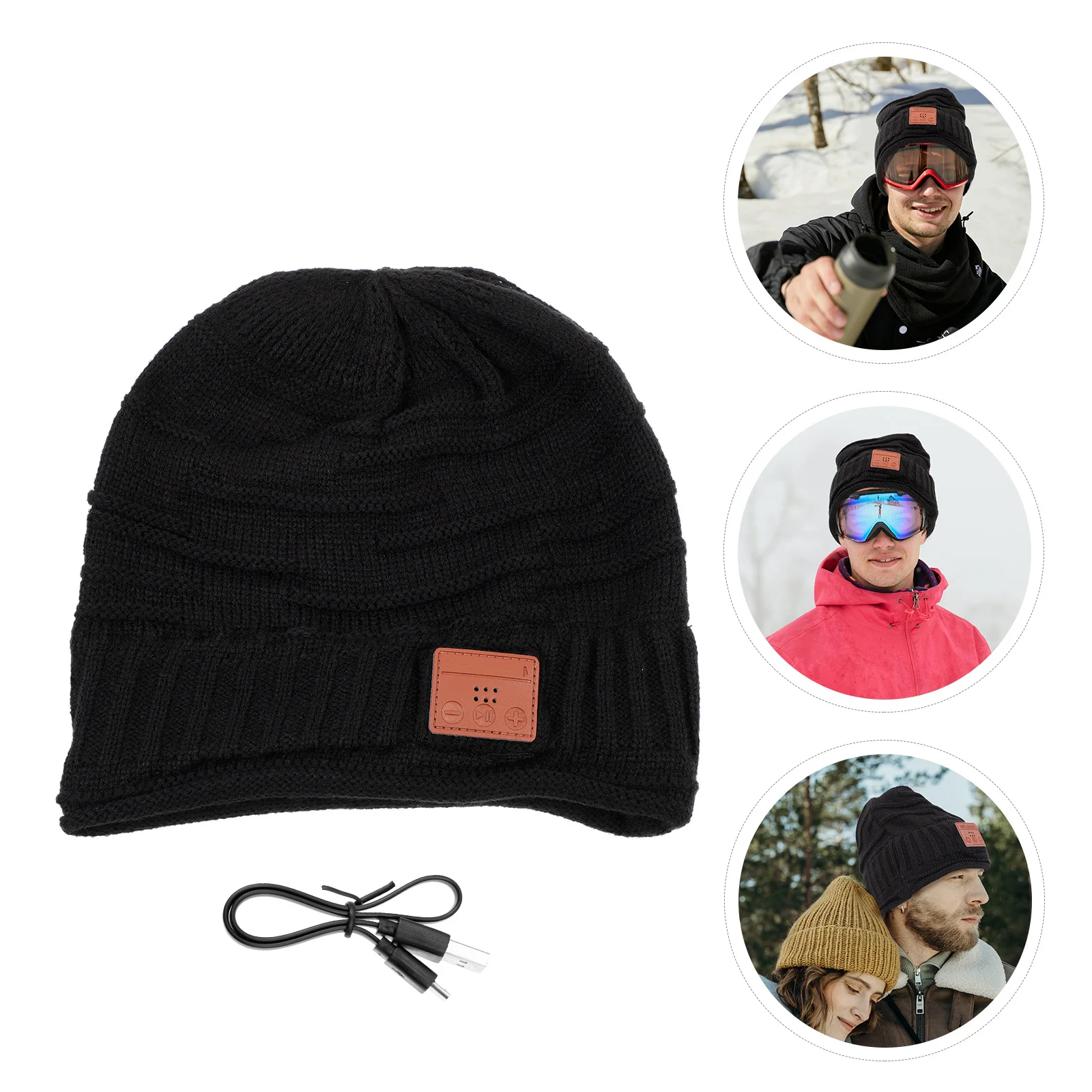 

Creative Knitted Hat Winter Warm Hat Removable Wireless Headphone Speaker Outdoor Music Player Cap Winter Warm Caps