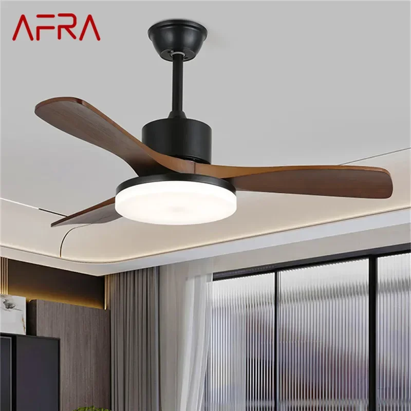 

AFRA Modern Fan Light Luxury Living Room Restaurant Bedroom Study LED Ceiling Fan Light Remote Electric Fan Light