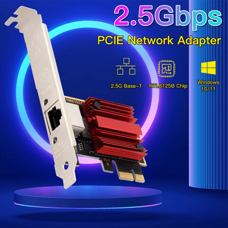 بطاقة شبكة إيثرنت سلكية ، محول وحدة تحكم لان ، قطع غيار ، بسي-e إلى RJ45 جيجابت ، رقاقة RTL8125B ، G ، 10 ميغابايت في الثانية ، mi bps ،