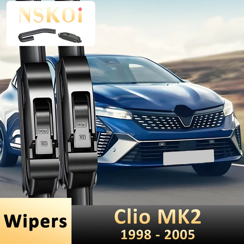 

Wiper Front Wiper Blades For Renault Clio 2 MK2 1998-2005 1999 2000 Windshield Windscreen Window 21‘’+21‘’ Accessories