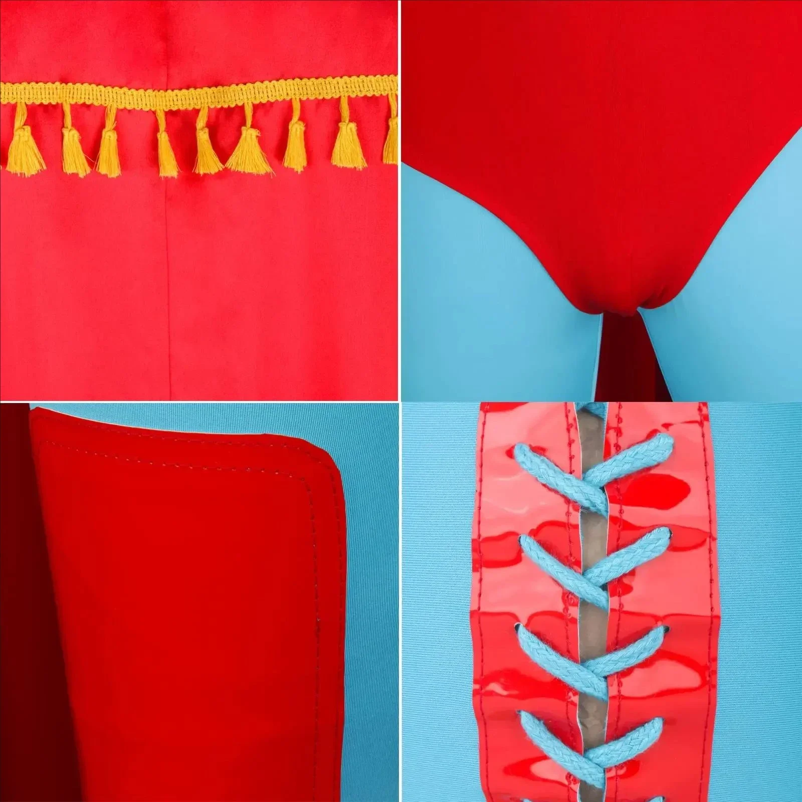 4PCS Nacho Cosplay Costume Libre Red Cloak Mask Pants Shorts Full Set Outfits Mexican Wrestling Halloween Cos Outfits Adult Men - view 6