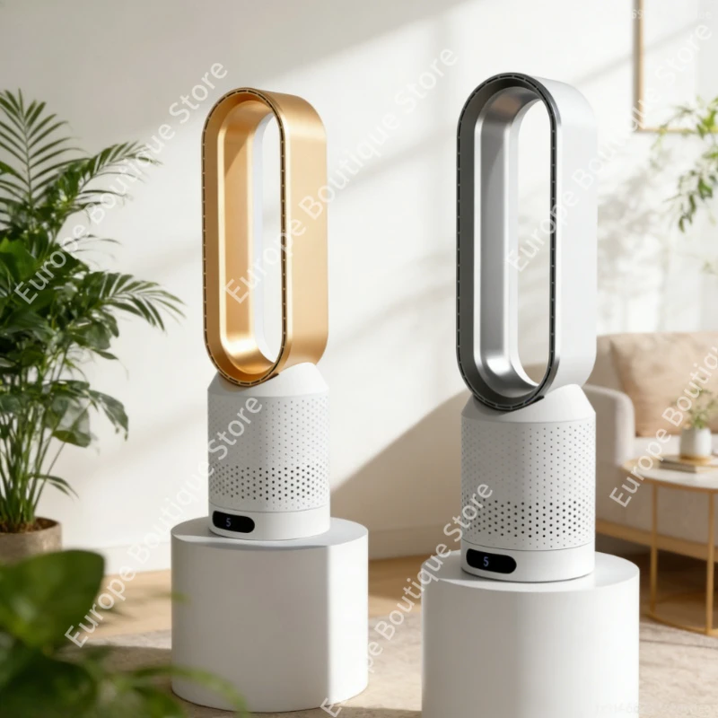 Ultra-leiser, blattloser Turmventilator mit Luftreinigungsfunktion, 8 Modi, Fernbedienung und Timer für Zuhause, Schlafzimmer, Wohnheim und Schreibtisch