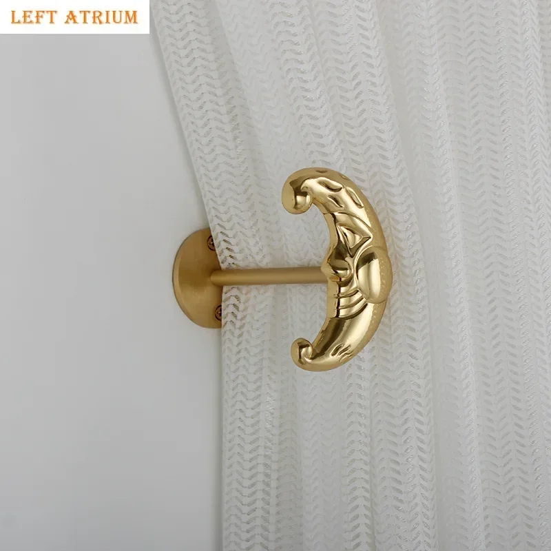 

Brass Curtain Hook Metal Wall Hook Wall Hanging Curtain Stop Curtain Decorative Accessories Wall-mounted Clothes and Hats Hooks