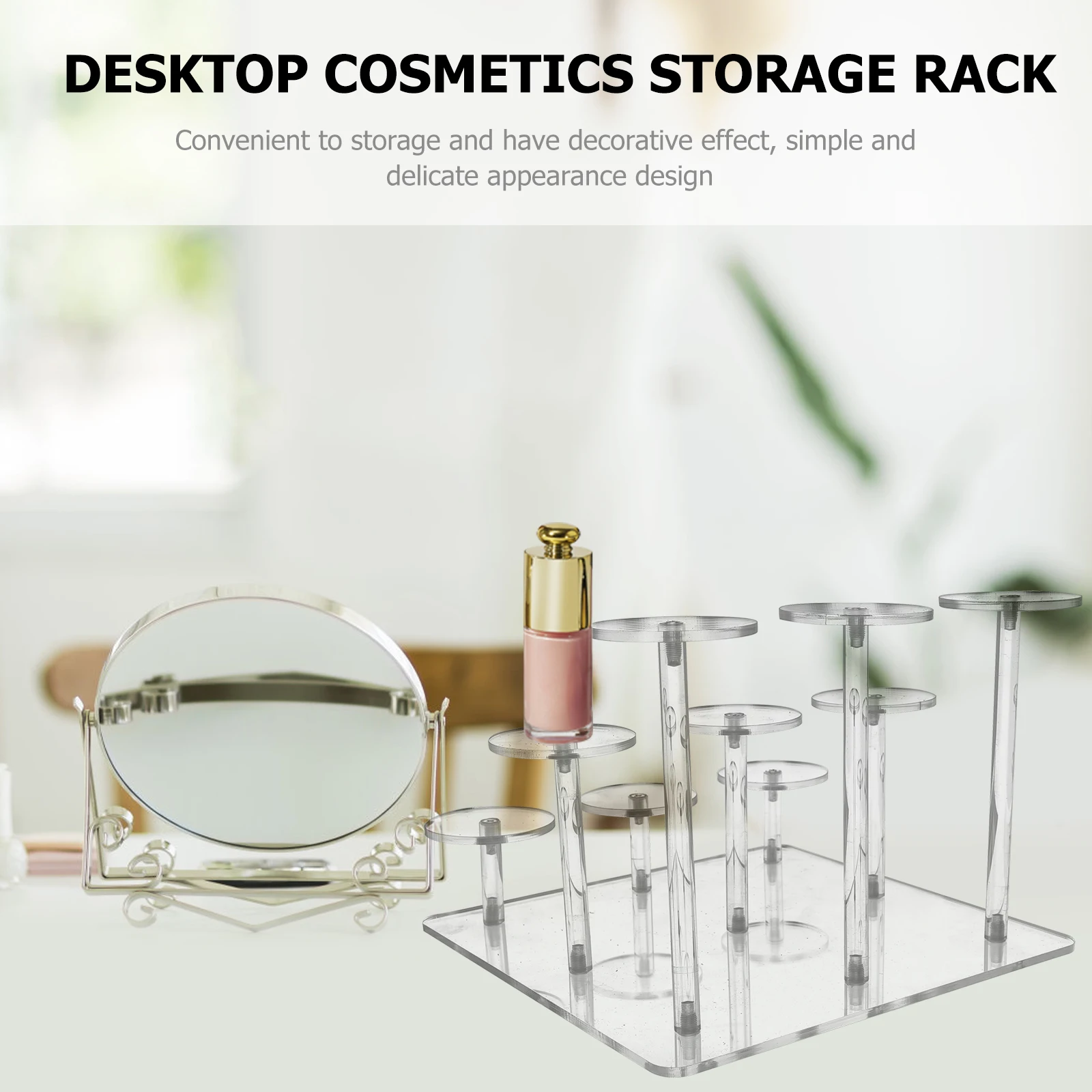 

Acrylic Display Rack 9 grid Makeup Storage ganizer Shelf Decorative Effect Reliable Holder