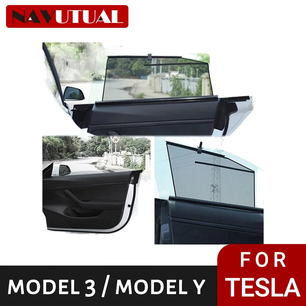 

Car Window Shade, Car Auto Retractable Sun Shade, Car Side Window Sun Shade, Sun, Glare and UV Rays for Tesla Model 3/S/X/Y