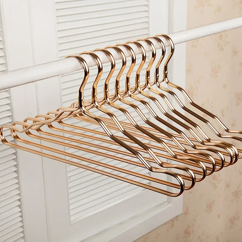 5 Pcs New Thicker Aluminum Alloy Drying Racks Home Seamless Hanger Anti-slip Clothing Hanger Anti-rust Windproof Clothes Rack