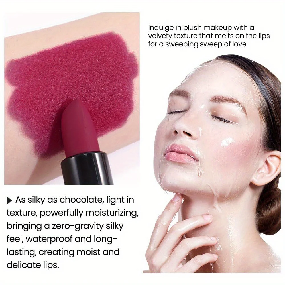 [أحمر شفاه غير لامع] أحمر شفاه غير لامع مكون من 6 ألوان بدون كوب مقاوم للماء وأحمر شفاه يدوم طويلاً ولا يبهت، أحمر شفاه حب