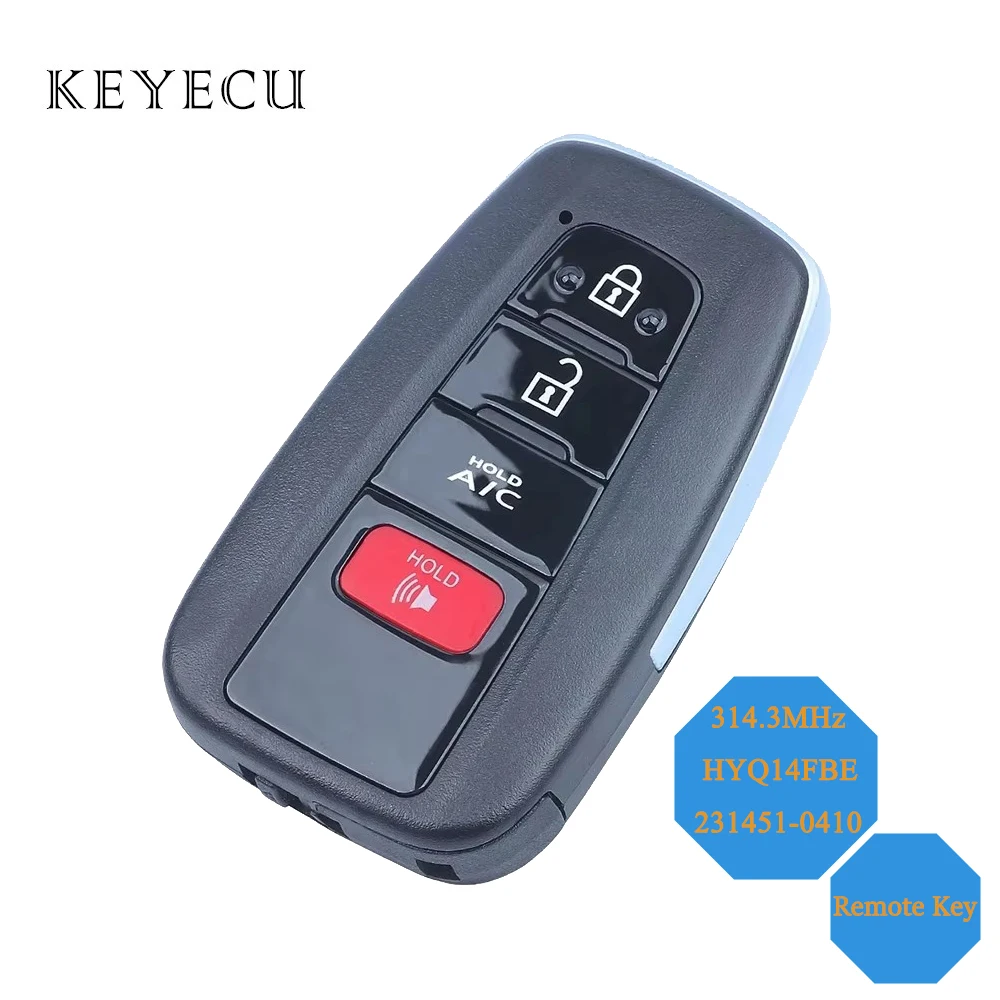 Keyecu For Toyota Prius Prime 2017 2018 2019 2020 2021 Smart Remote Car Key Fob 314.3MHz FCC ID: HYQ14FBE Board: 231451-0410