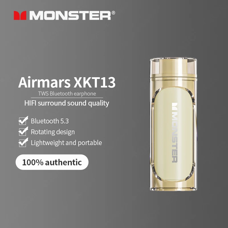 Monster XKT13 Wireless Bluetooth 5.3 Headphones TWS Mini Earbuds Lipstick Design Headset Noise Reduction Earphones With rope New