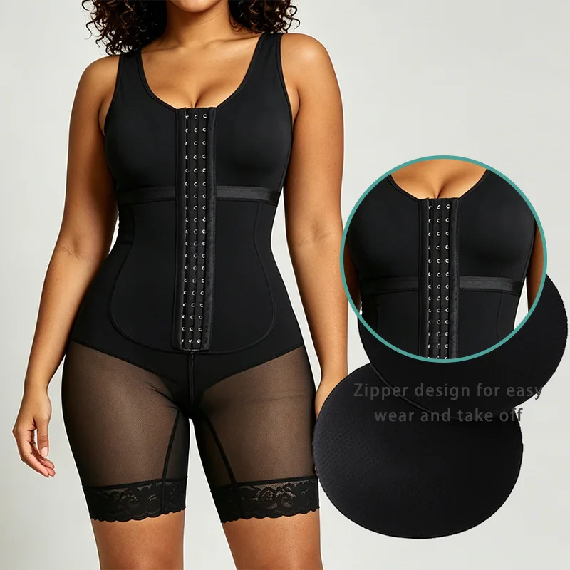 Full Body Shaper Slimming Bodysuit High Compression Corset Fajas Colombianas Shapewear for Daily Post-Surgical Use Waist Trainer