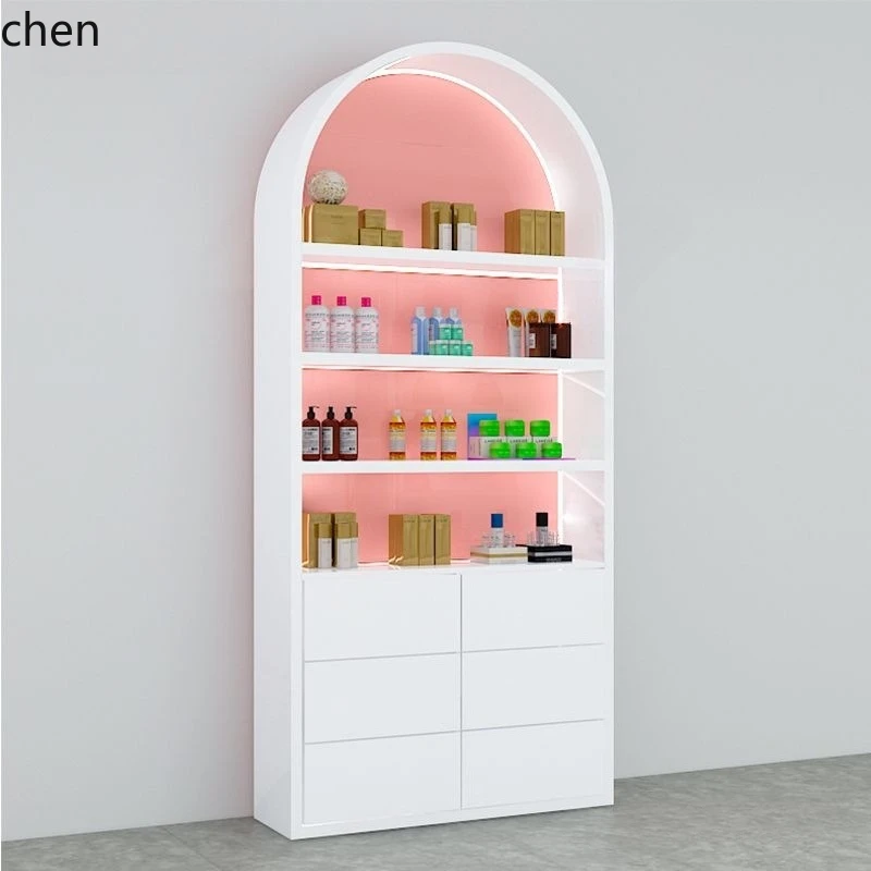 HT Cosmetic Display Cabinet Beauty Salon Product Display Cabinet Bag Skincare Sample Bag Background Wall