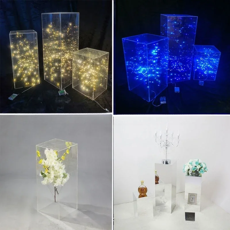 Arrange a transparent acrylic road guide three-piece wedding event scene and stage props