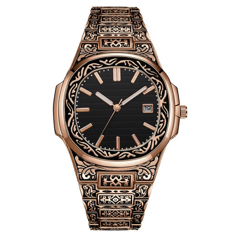 Relógio de Bronze retrô masculino, antigo, nova moda