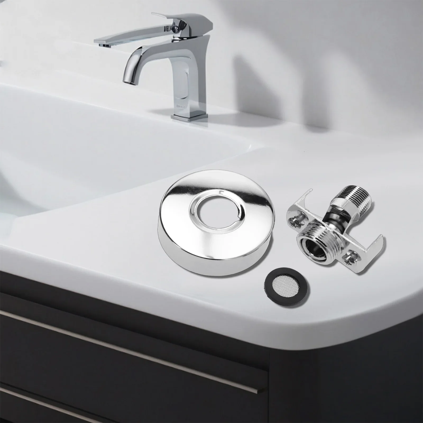 For Faucet Angled Curved Foot For Bathrooms For Kitchens Flexible Positioning Wall-mounted 40 Degree Adjustable