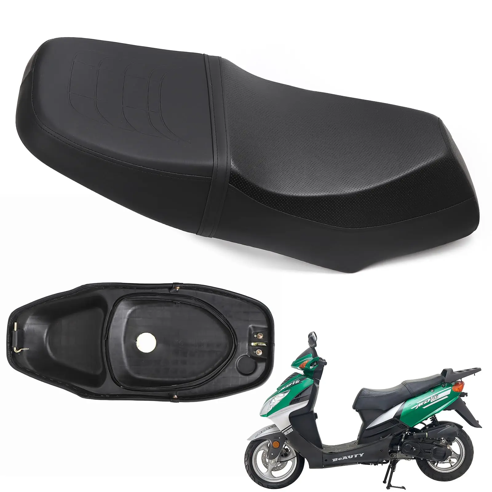 

Полное приводное сиденье мотоцикла из высокопрочной губки, материал из искусственной кожи, совместимый с китайским 4-тактным GY6 125CC 150CC