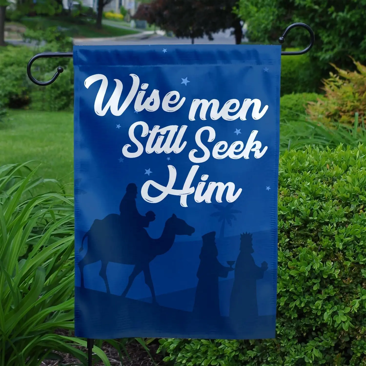 MAIANEY () Wise Men Still Seek Him Garden Flag Nativity Garden Flag Religious Christmas Garden Flag Jesus Christian Garden Flag