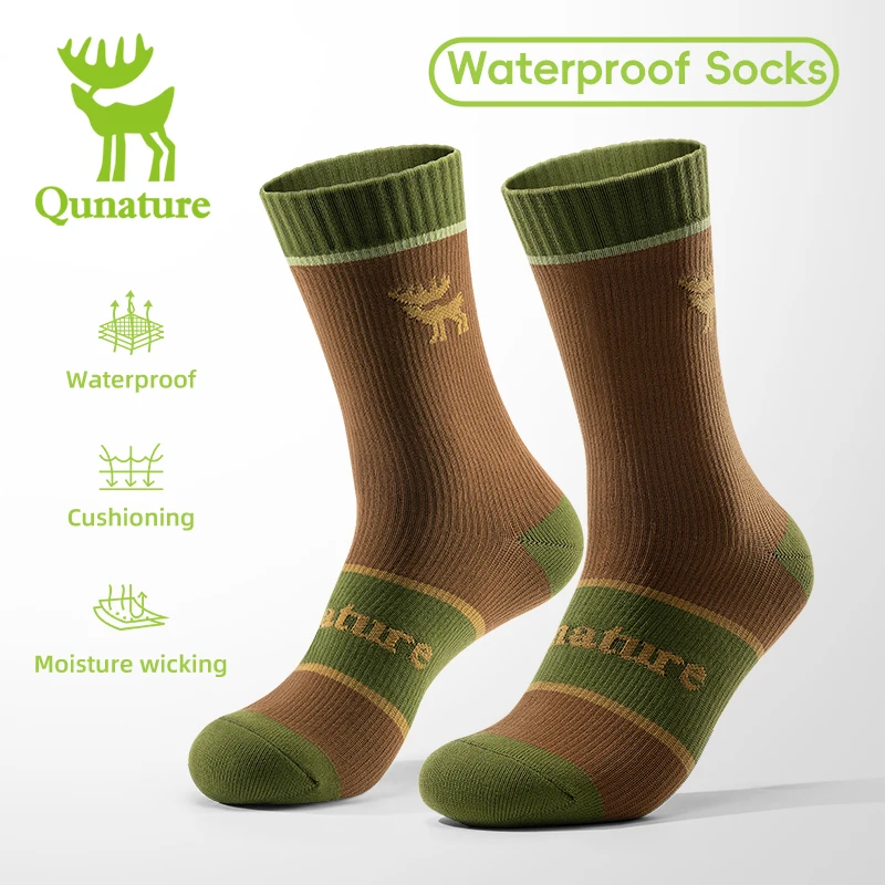 QUNATURE Sports Socks Waterproof Thick High Elastic Knee-high Stockings Men Women Cycling Trekking Fishing Outdoor Sports Socks