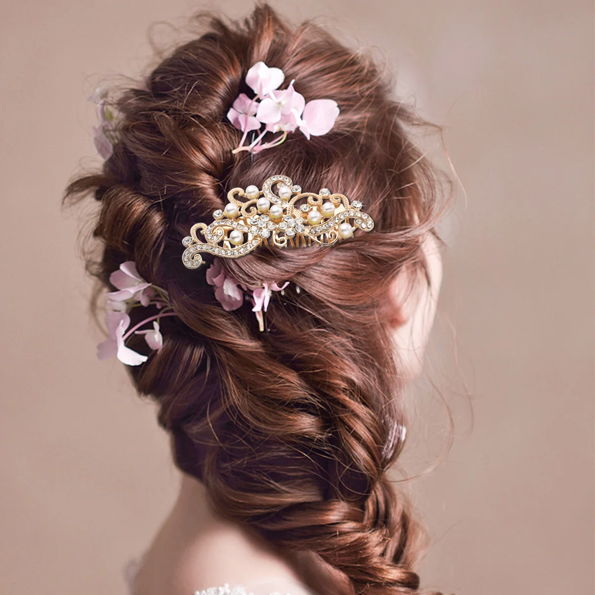 

Pearl Comb Hair Ornament Elegant Bride Wedding Headdress Fashion Headwear Unique Design Metal Accessories Hairpins