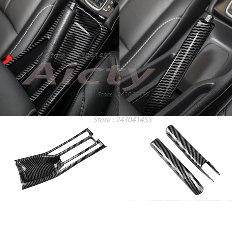 RHD For Honda City 2022 2023 ABS Carbon Fiber Handbrake Protective Cup Holder Protective Anti-Scratch Interior Modification