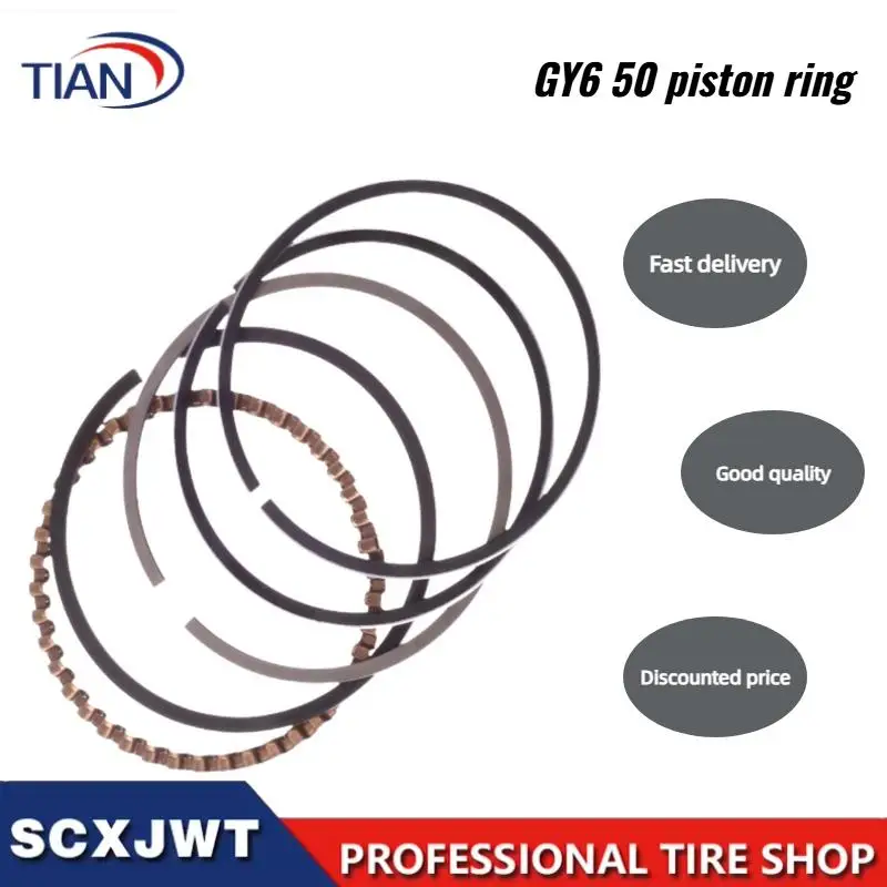GK5 DY90 GY6-50 (STD & Modified Options) High-Quality Piston Ring Sets for Scooter Engines – Fits JH70