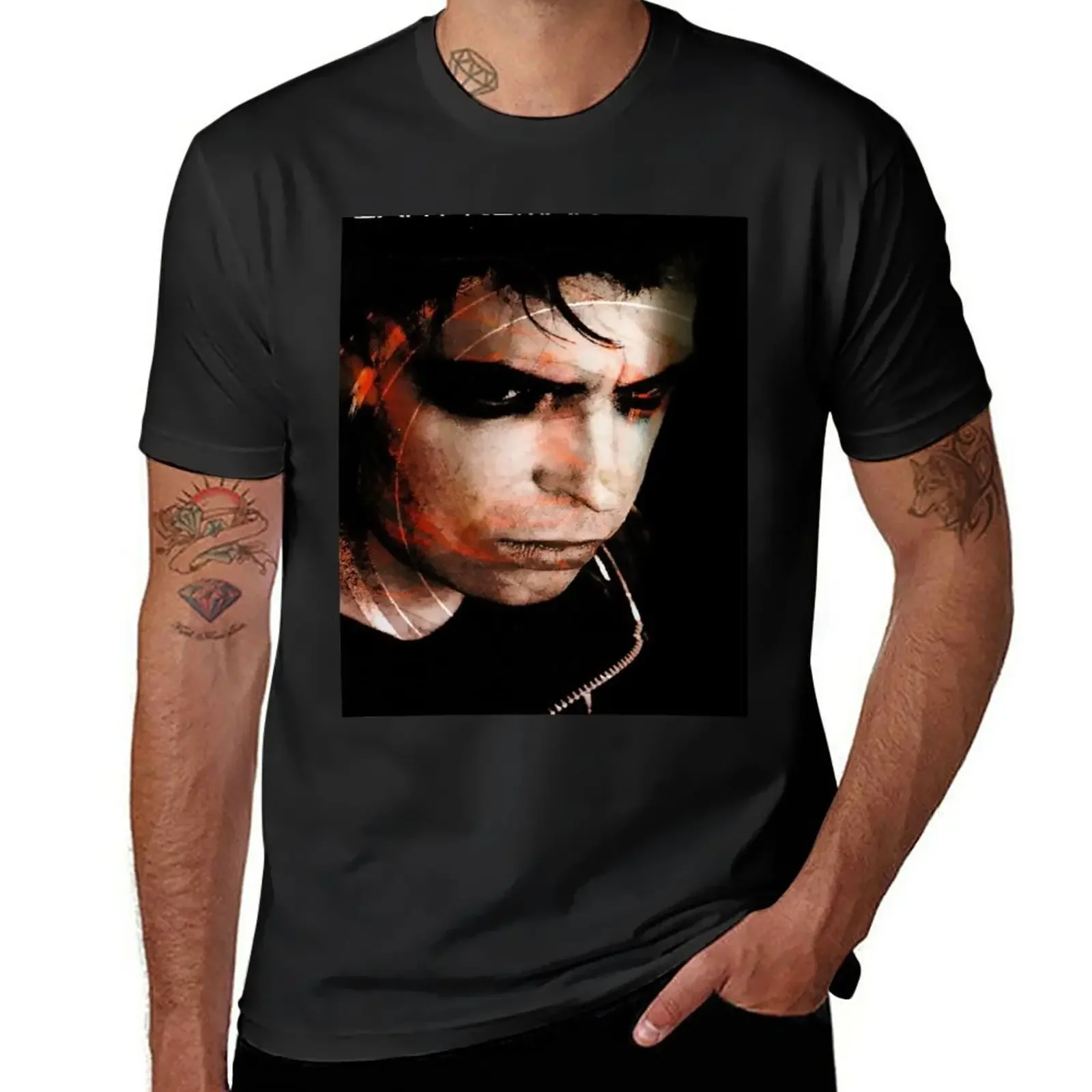 Gary Numan, redblack T-Shirt sweat oversized tops mens graphic t-shirts funny