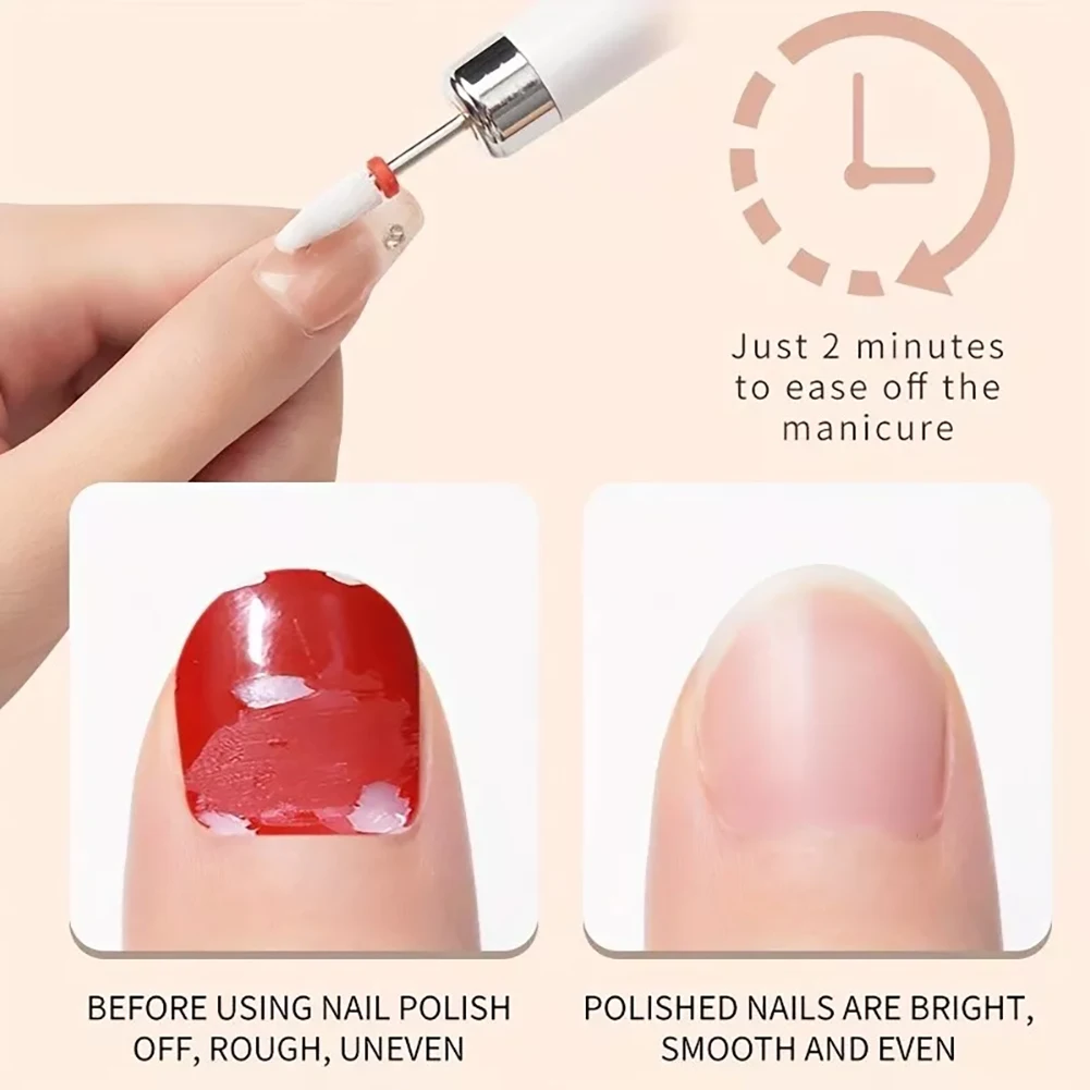Tragbarer elektrischer Mini-Nagelbohrer mit LED-Anzeige, hypoallergenem Nail Art Pen und Nagelhautentferner