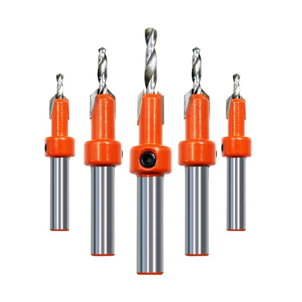 1pc Woodworking Router Bit Round Shank Countersink Drill Stopper Self Tapping Screw Taper For Woodworking Drilling Counterbore