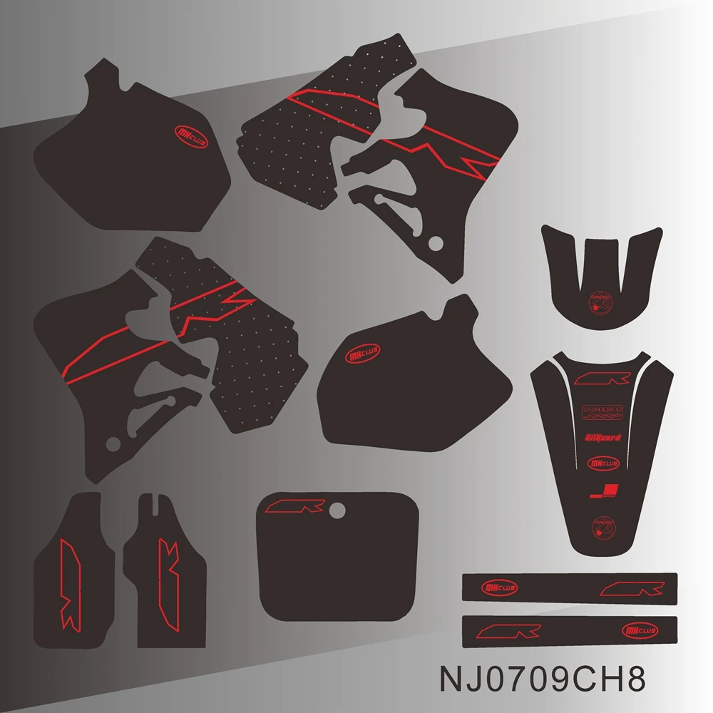 Grafika Naklejki Motocyklowe Tło Custom NJ0709CH do HONDA CR250 CR 250 1995 1996 CR125 CR 125 1995 1996 1997
