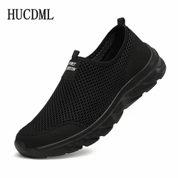 Mesh Shoes for Men Breathable Summer Lightweight Hiking Comfortable Casual Shoes Black Slip-On Driving Male Loafers