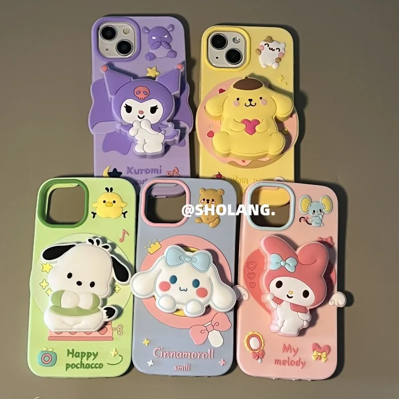 

Kawaii Kulomi My Melody Pochacco PomPomPurin Cinnamoroll Sanrio Student Cute Cartoon iPhone Shell Mobile Phone Case for Kids